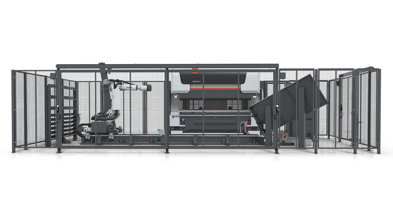 An industrial hydraulic bending machine in use, demonstrating its capability to bend heavy-duty sheet metal with precision and efficiency.