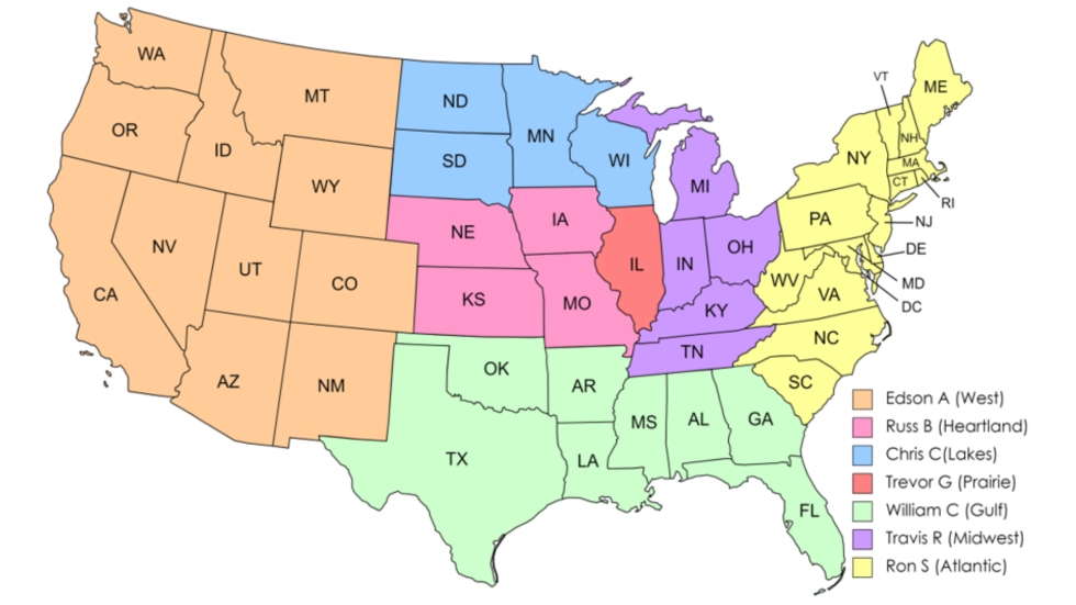 (pastel) regions map