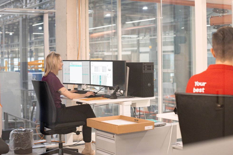 woman working at a computer