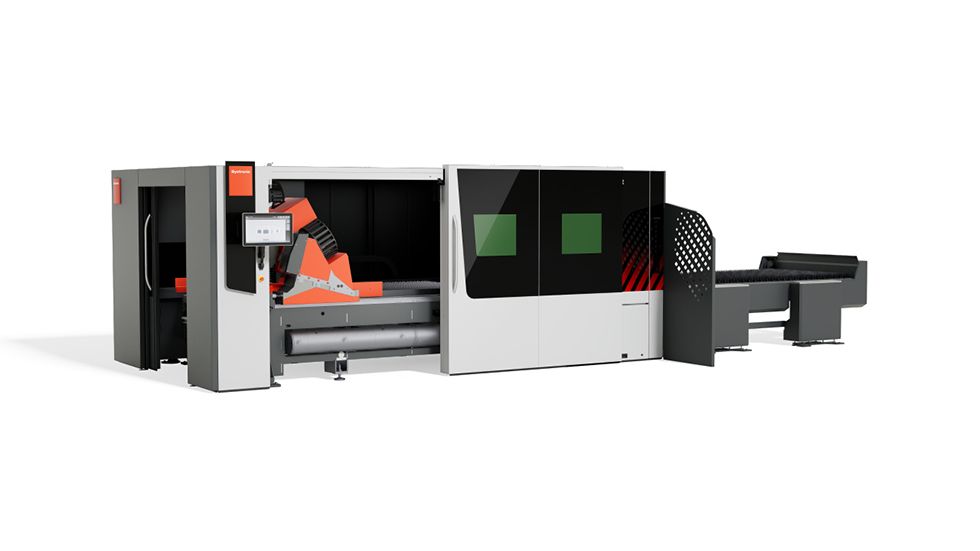 ByCut 3015 fiber laser cutting machine with front and side access doors open