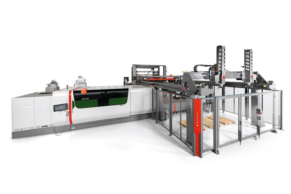Modular automation solution for laser cutting: With the newly developed BySort upgrade, unloading and sorting with the ByTrans Cross becomes even more versatile.