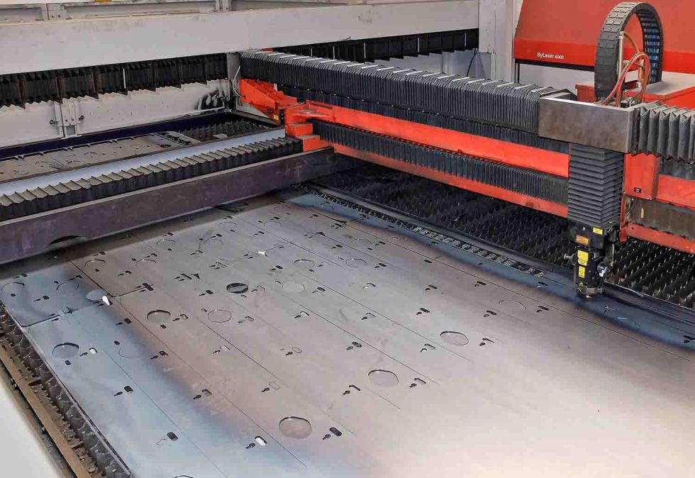 The next programme being downloaded to the Bystronic laser cutting machine control.