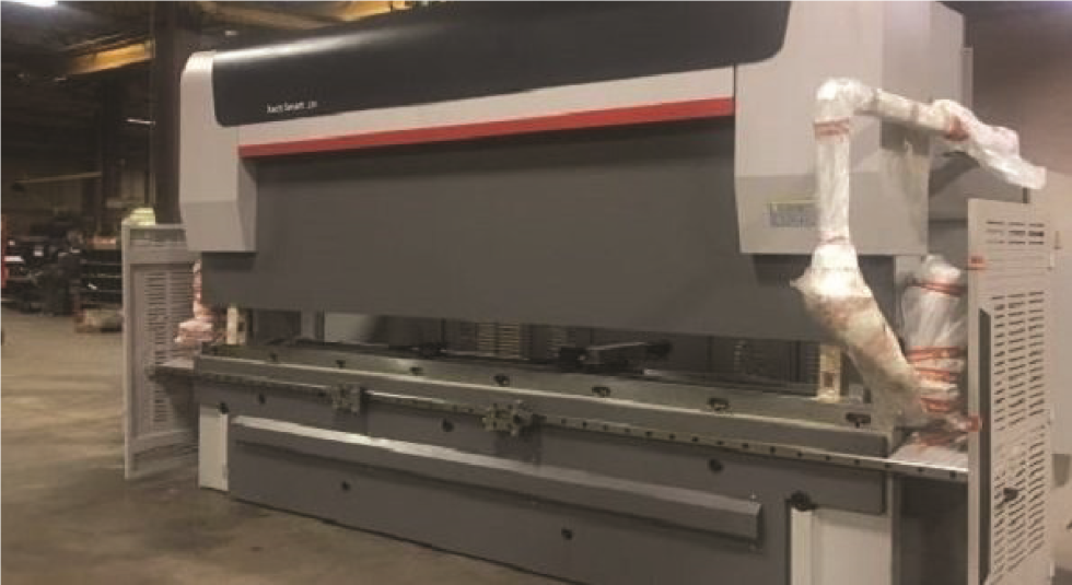 The 250 ton press brake purchased by Jorgensen features the latest in laser cutting technologies, as well as controls that seamlessly integrate with Solidworks 3D CAD software.