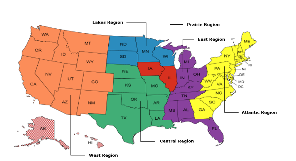 Customer Service Regions
