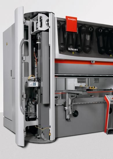 Figure 2. This electric press brake uses a pulley system that distributes the forming loads.