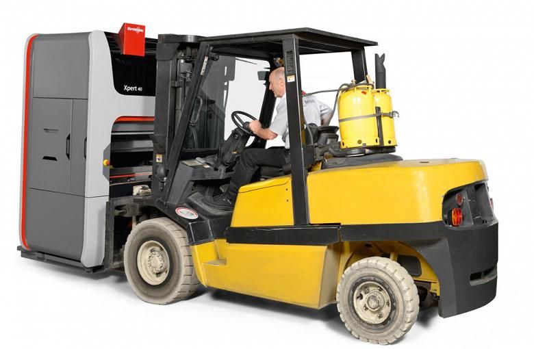 Figure 5. Fork trucks can move small, portable press brakes to another location quickly.