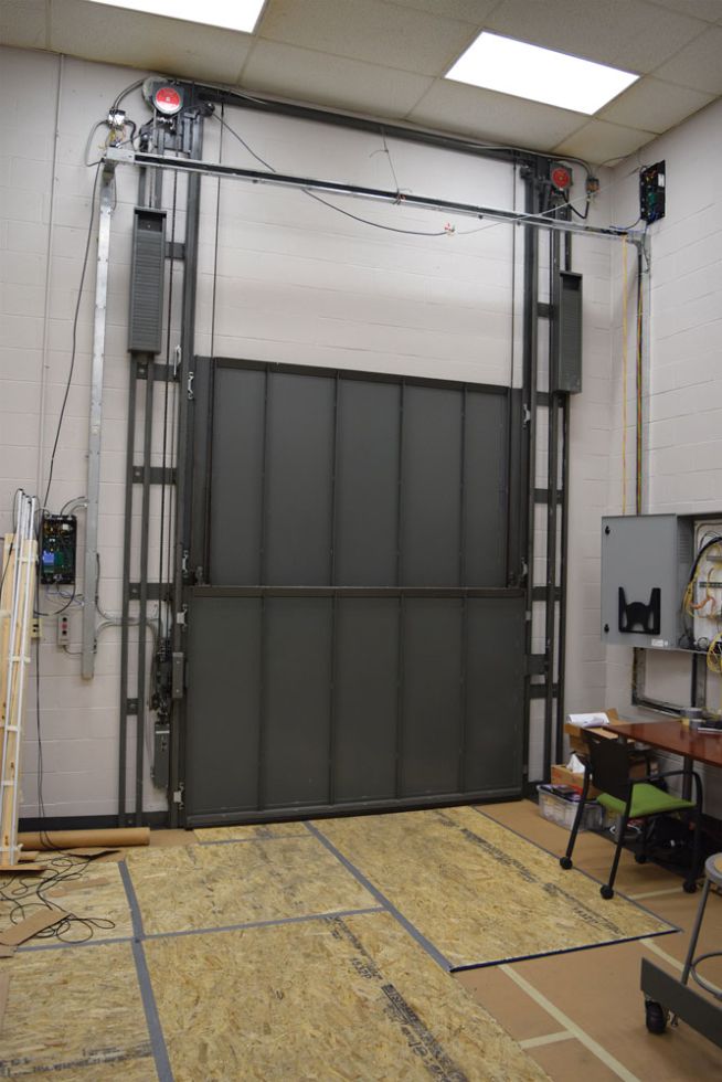 A freight door design being tested in Peelle’s facility.