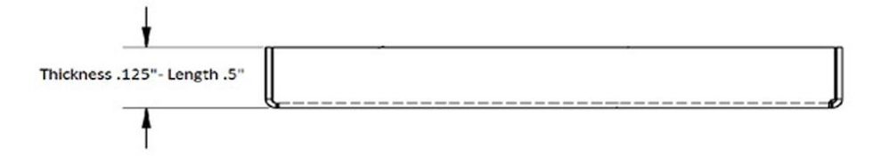 Figure 4
In a perfect world, you’d choose a 1-in. die to form this 0.125-in.-thick part. But considering the specified flange length, you’ll need a narrower die.