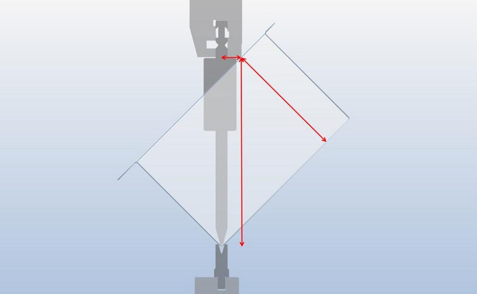 Figure 10
To form a four-sided box, the punch height must be taller than the diagonal cross section